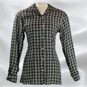 Tristan & Iseut Blue Checked Shirt in Size Small